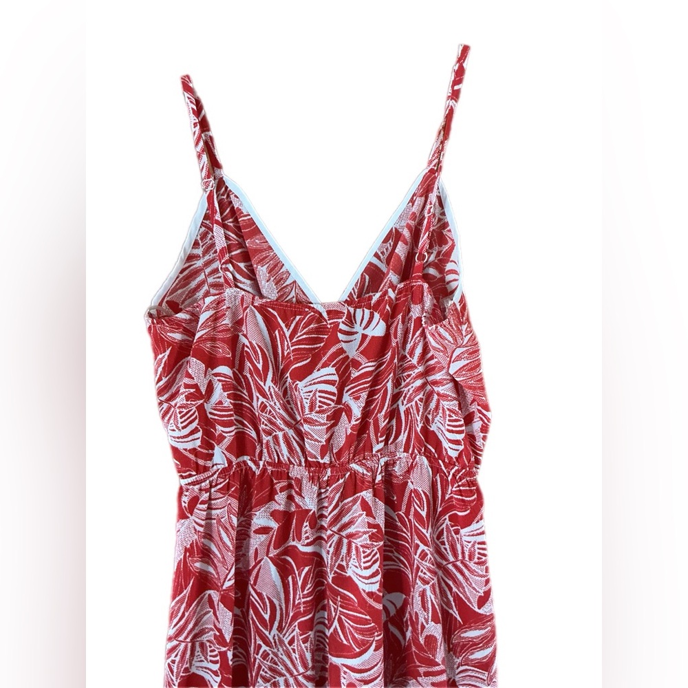 Tropical print red and white jumpsuit small - Picture 7 of 10